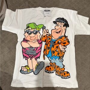 Moschino White T-Shirt with Cartoon Print